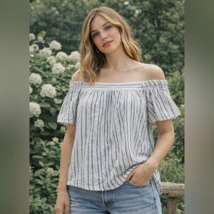 Sonoma Blue and White Striped Blouse